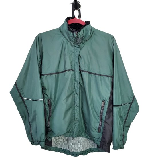 Moving Comfort Other - Moving Comfort Green & Grey Windbreaker w/ Hidden Hoodie Size Small
